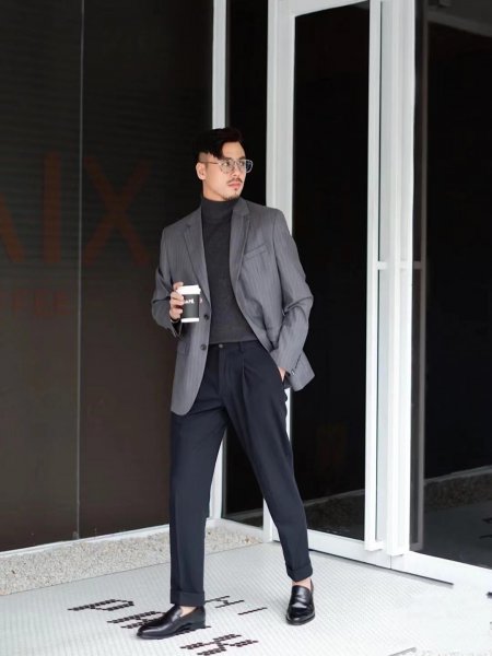 皮鞋配什么裤子好看图片