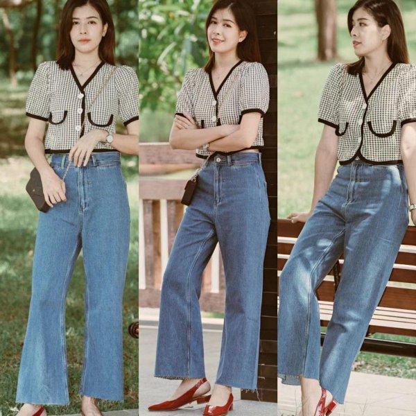 直筒牛仔裤搭配什么上衣好看