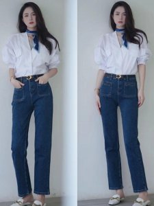 直筒牛仔裤搭配什么上衣好看 直筒牛仔裤怎么穿显瘦又时髦