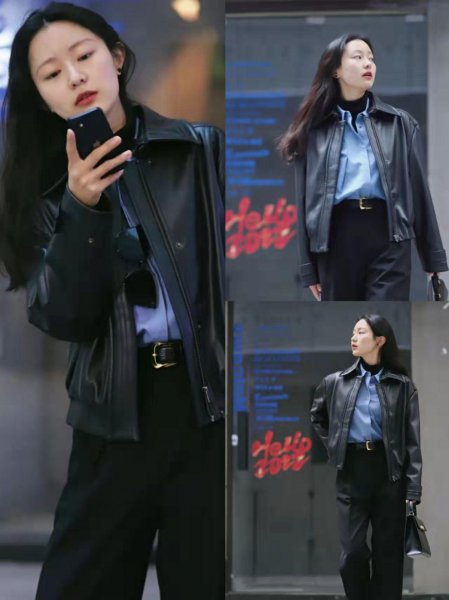 黑色皮衣搭配什么裤子