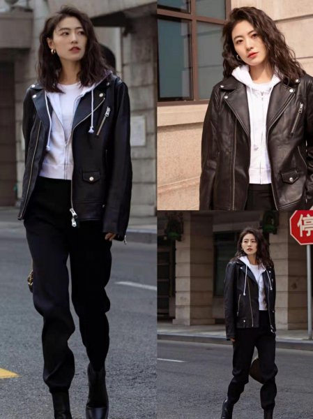 黑色皮衣搭配什么裤子