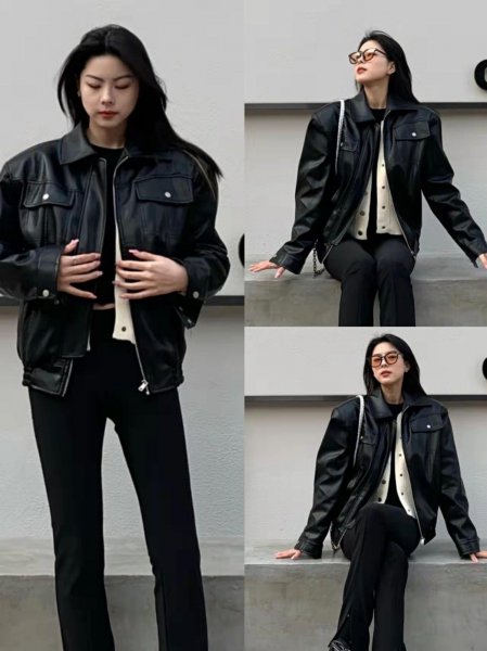 黑色皮衣搭配什么裤子