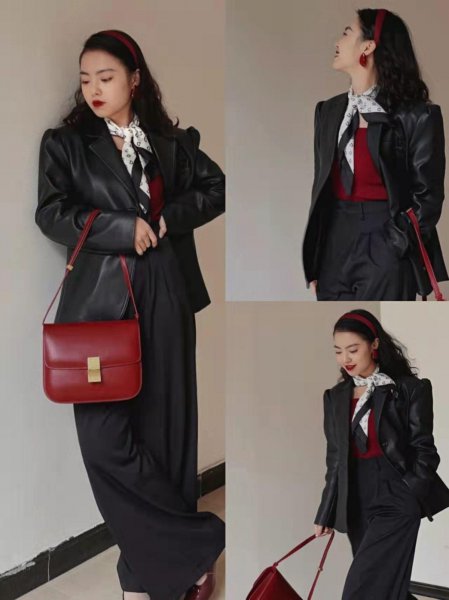 黑色皮衣搭配什么裤子