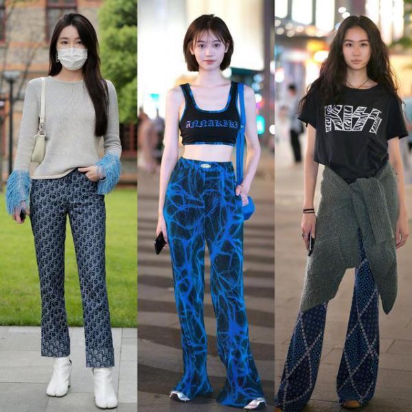 微喇裤搭配什么上衣好看图片