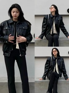 黑色皮衣搭配什么裤子 女式黑皮衣如何穿出酷帅的效果