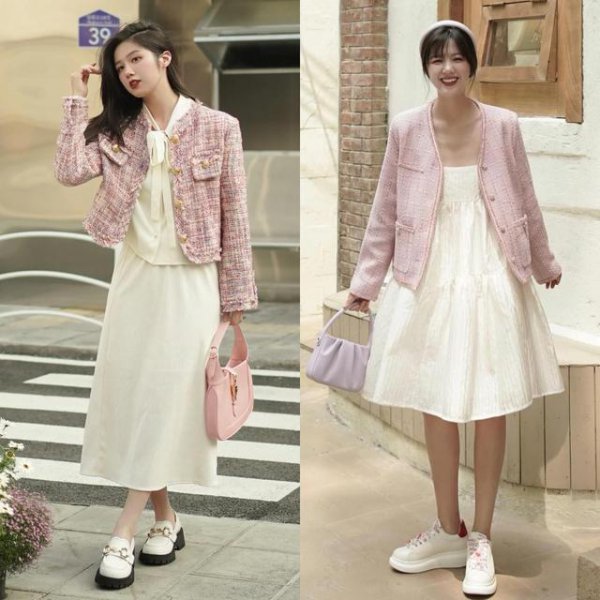 白裙子配什么颜色上衣好看图片