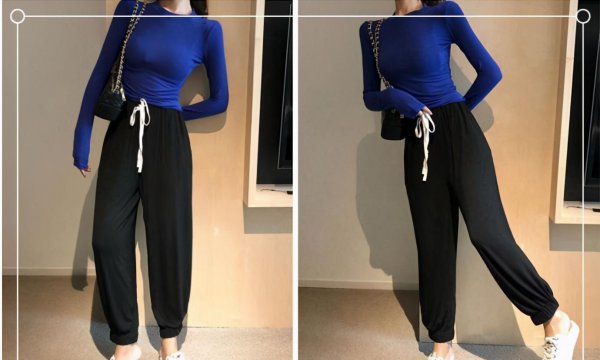 蓝色体恤衫配什么裤子好看