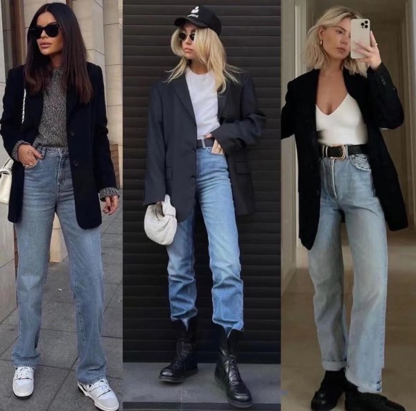 黑色西装怎么搭配好看图片女