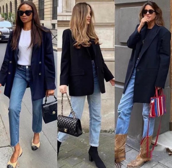 黑色西装怎么搭配好看图片女