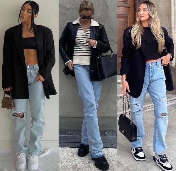 黑色西装怎么搭配好看图片女