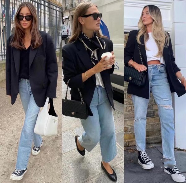 黑色西装怎么搭配好看图片女