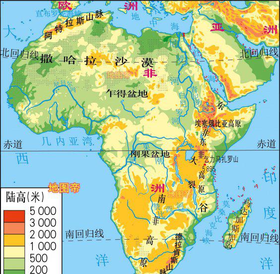 七大洲四大洋简图