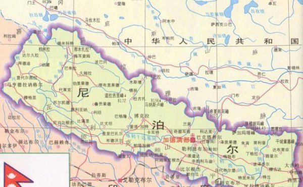 尼泊尔地理位置地图