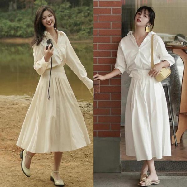 白色短裙搭配什么颜色的上衣好看