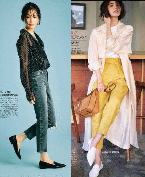 黑色乐福鞋搭配衣服图