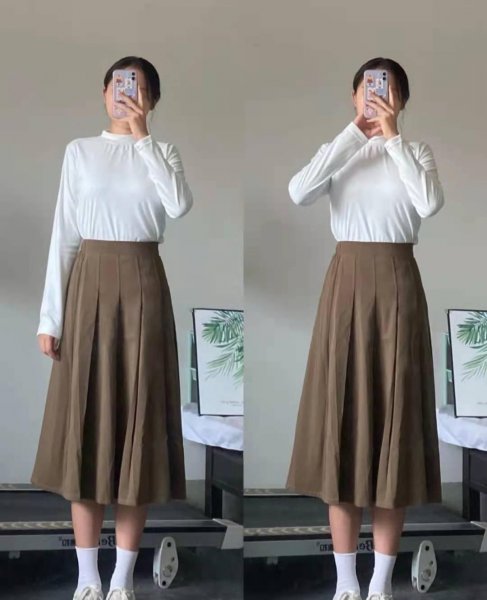 棕色裙子配什么颜色上衣好看