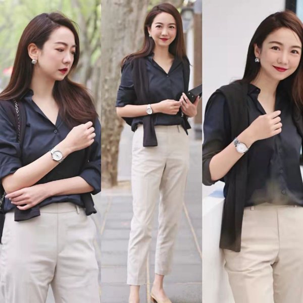 黑色衬衣怎么搭配下身好看