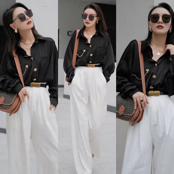 黑色衬衣怎么搭配下身好看