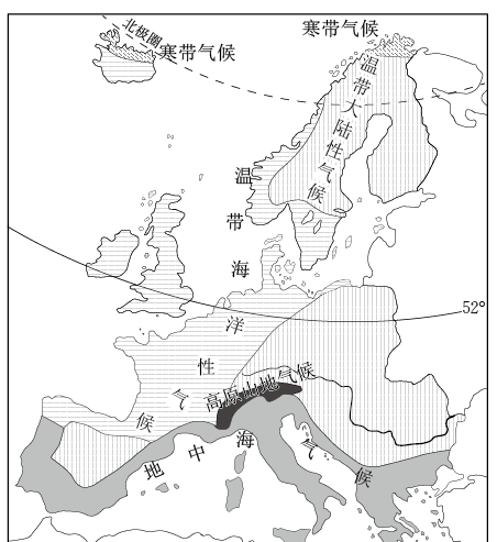 欧洲西部纬度位置和范围