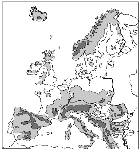 欧洲西部纬度位置和范围