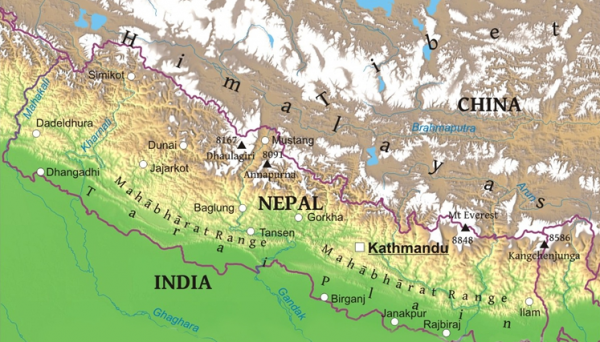 尼泊尔地理位置在哪块地方