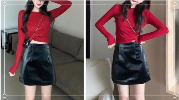 红色上衣配什么颜色裙子好看