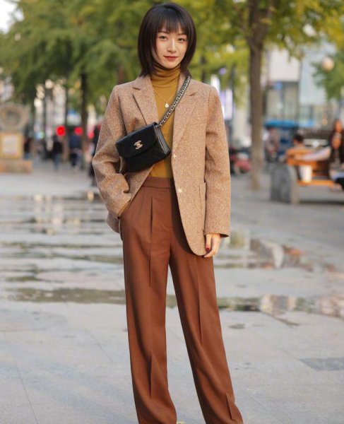 阔腿裤配什么上衣冬季