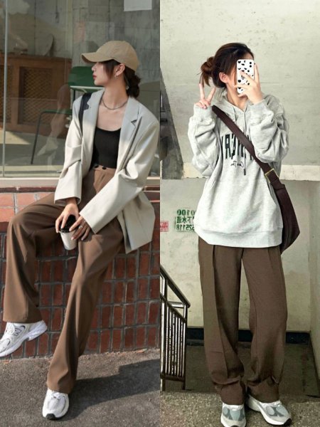 咖啡色裤子最佳搭配图