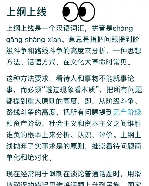 男人说女人上纲上线是什么意思