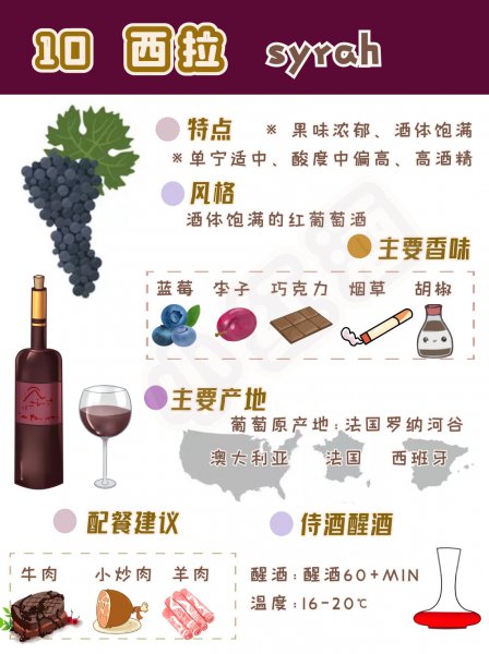 西拉葡萄酒的特点和口感