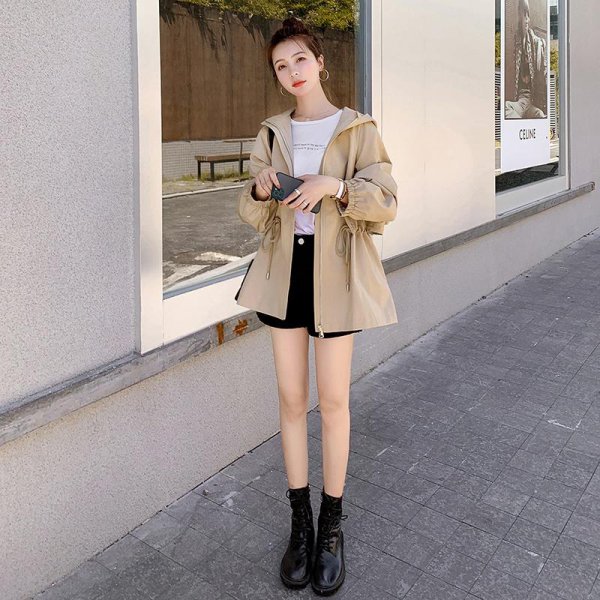 短款小风衣搭配什么下装好看图片