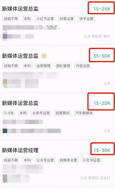 公司运营工资一般多少