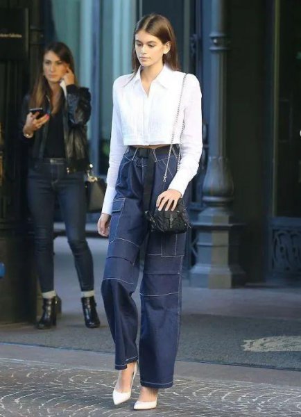 老爹裤搭配什么上衣