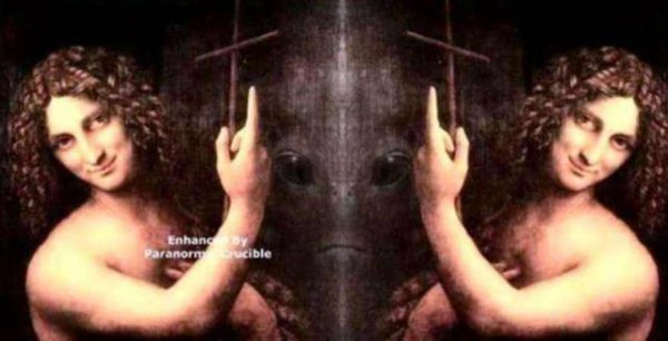 蒙娜丽莎画中的外星人在哪里