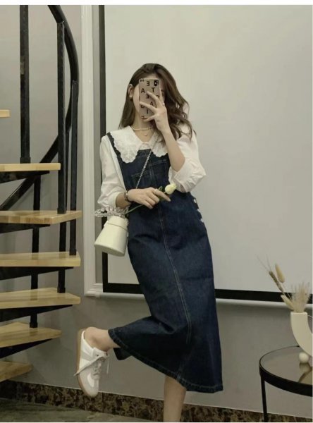 牛仔背带裙搭配什么上衣好看