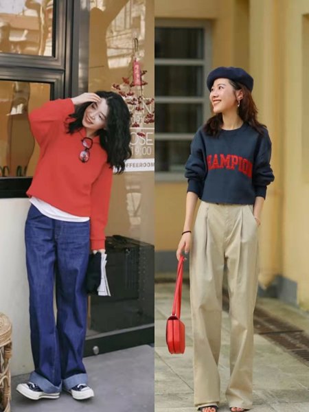 春秋阔腿裤怎么搭配上衣