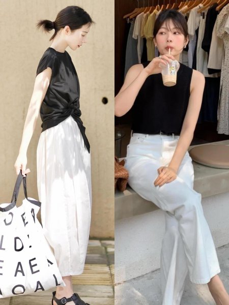 上黑下白搭配好看吗