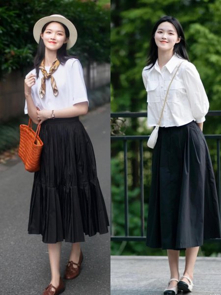 上黑下白搭配好看吗