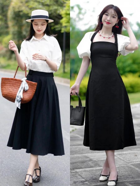 上黑下白搭配好看吗