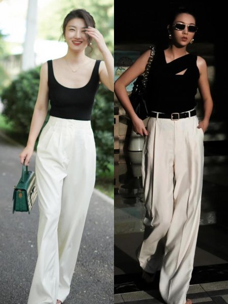 上黑下白搭配好看吗