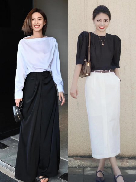 上黑下白搭配好看吗