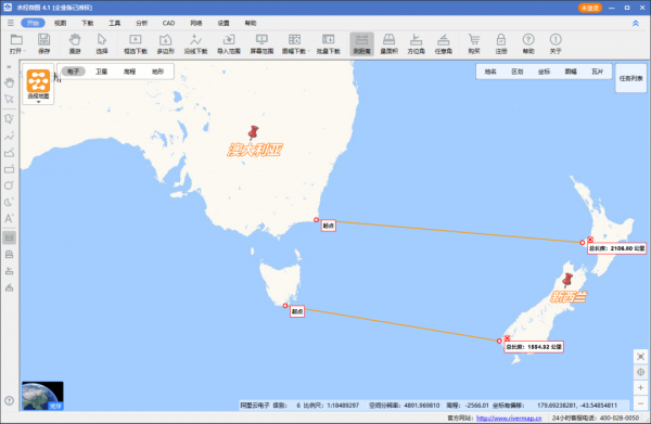 新西兰在地图上的位置