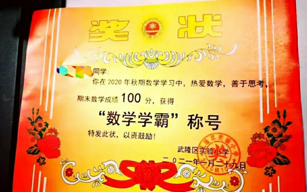 小学生奖状名称有哪些内容