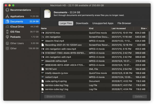mac系统其他占用了几十g