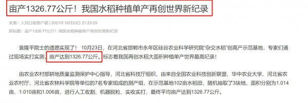 一般水稻亩产多少斤