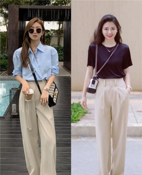 杏色裤子配什么颜色上衣