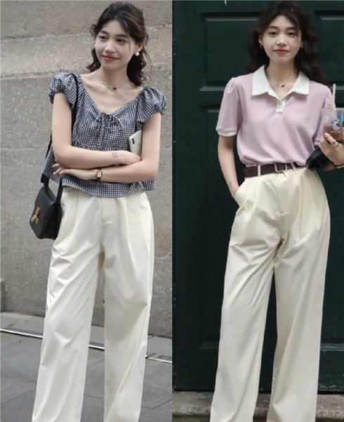 杏色裤子配什么颜色上衣