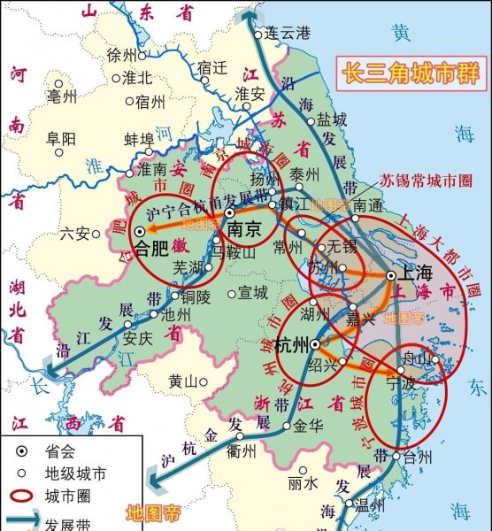 长江三角洲地理位置和范围