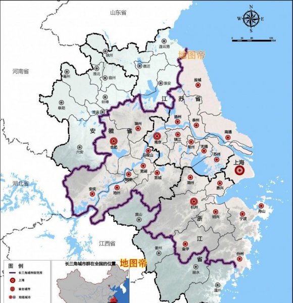 长江三角洲地理位置和范围