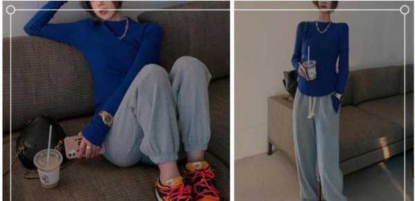 蓝色上衣配什么裤子好看
